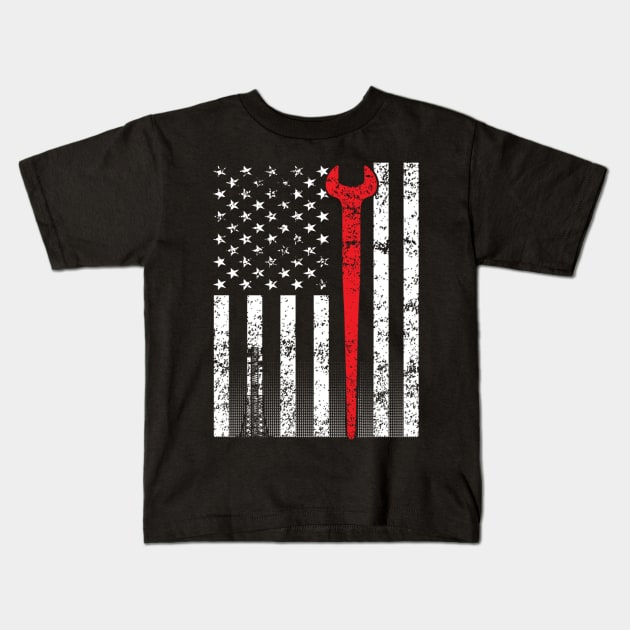 American Tower Climber Kids T-Shirt by RelevantArt